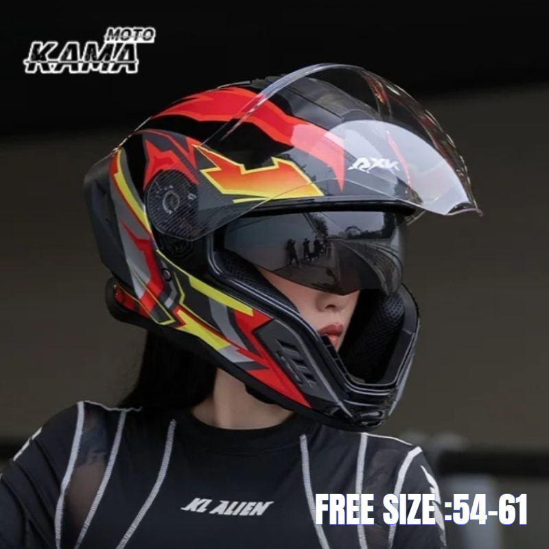 Full Face Motorcycle Helmet With Bluetooth - Motorcycle Full Helmet Large Tail Retro