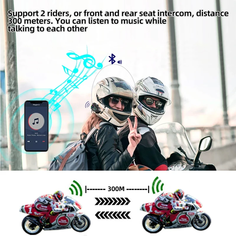 Y10 2X Bluetooth Motorcycle He - đánh giá và giá Universal Motorcycle Helmet Intercom Headset