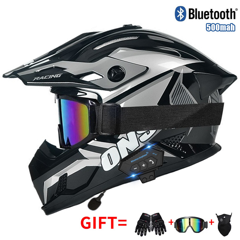 Motorcycle Off Road Helmet wit - đánh giá và giá Full Face Motorcycle Helmet With Bluetooth
