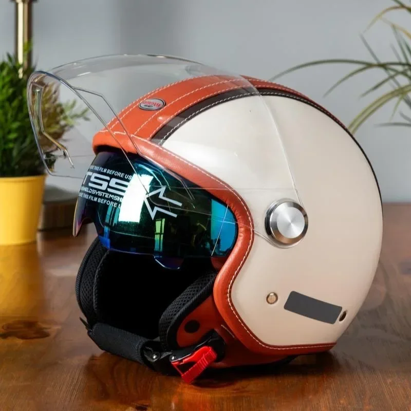 Vintage Leather Open Face Helm - đánh giá và giá Vintage Open Face Retro Helmet