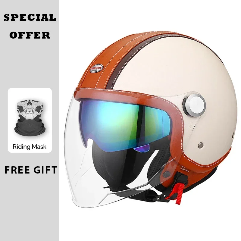 Vintage Leather Open Face Helm - đánh giá và giá Vintage Open Face Retro Helmet